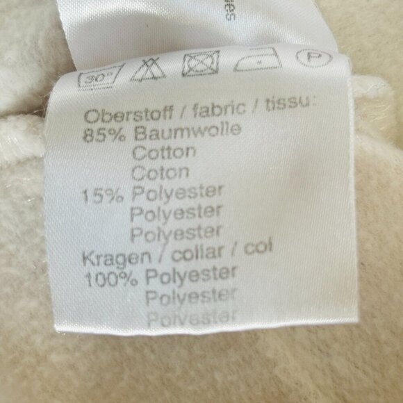 VTG Crisca Button Front White Trucker Jacket Flower Design Lace Trim  M - Picture 12 of 16